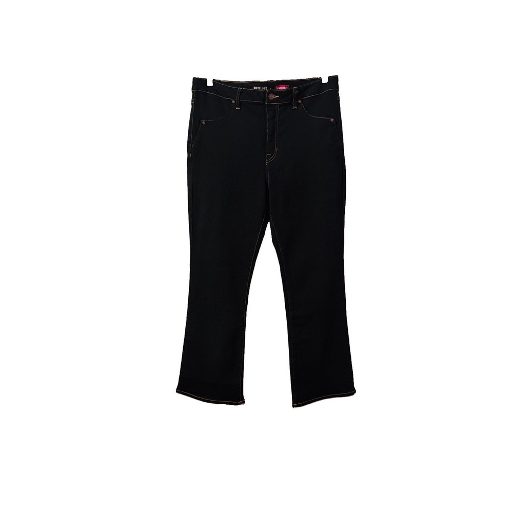 Faith Jeans Womens 16 P High Rise Comfort Stretch Denim Straight Dark Wash Indie